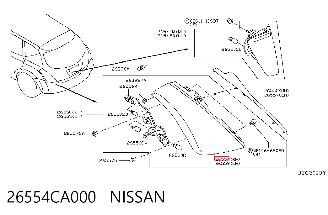 Comprar Piloto trasero derecho Nissan Murano  Z50 a bajo precio