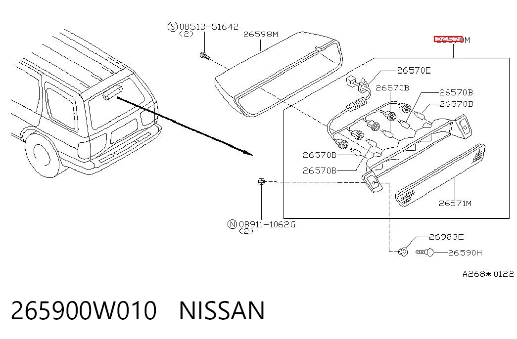 Luz central de freno para Nissan Pathfinder  R50