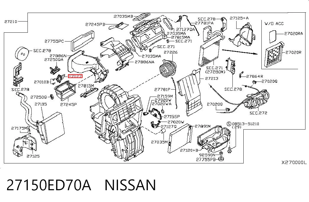 27150ED70A Nissan/Infiniti Resistencia de calefacción