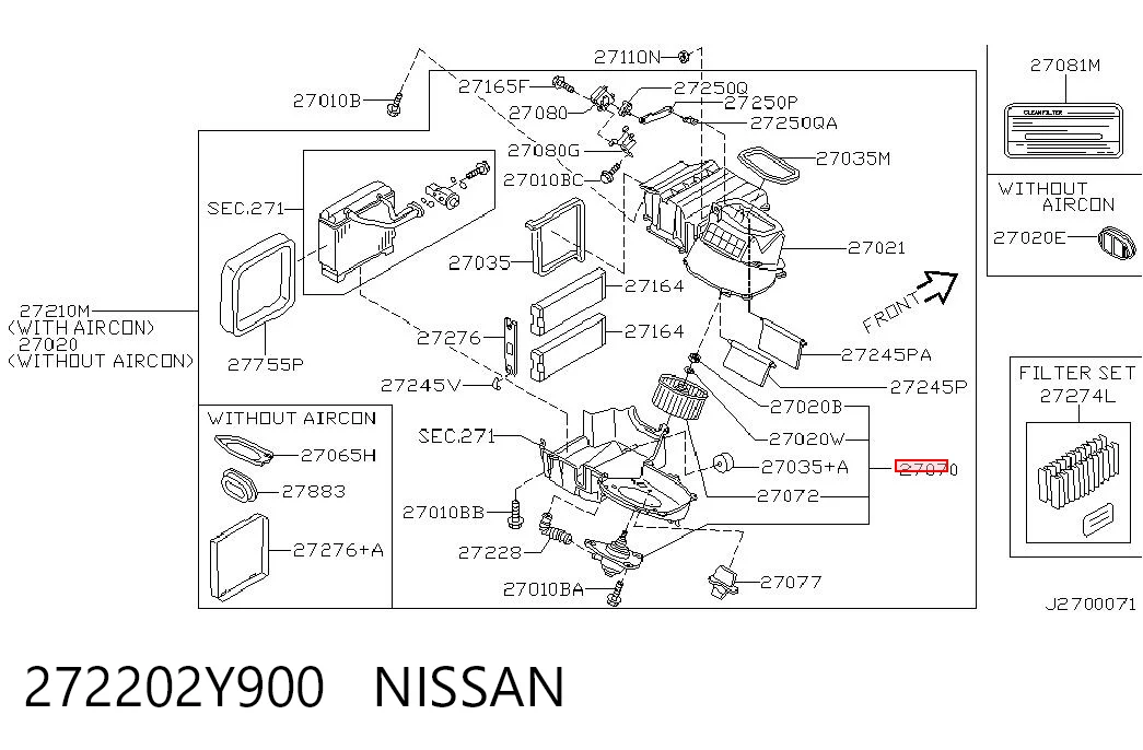 272202Y900 Nissan/Infiniti Ventilador de habitáculo