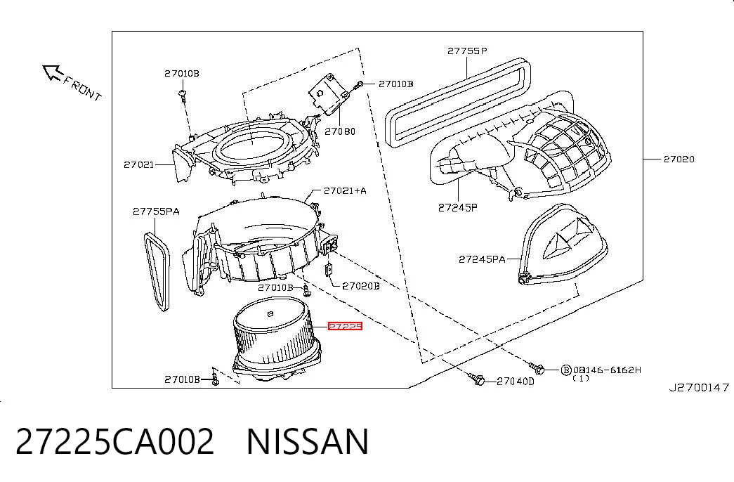 27225CA002 Nissan/Infiniti Ventilador de habitáculo