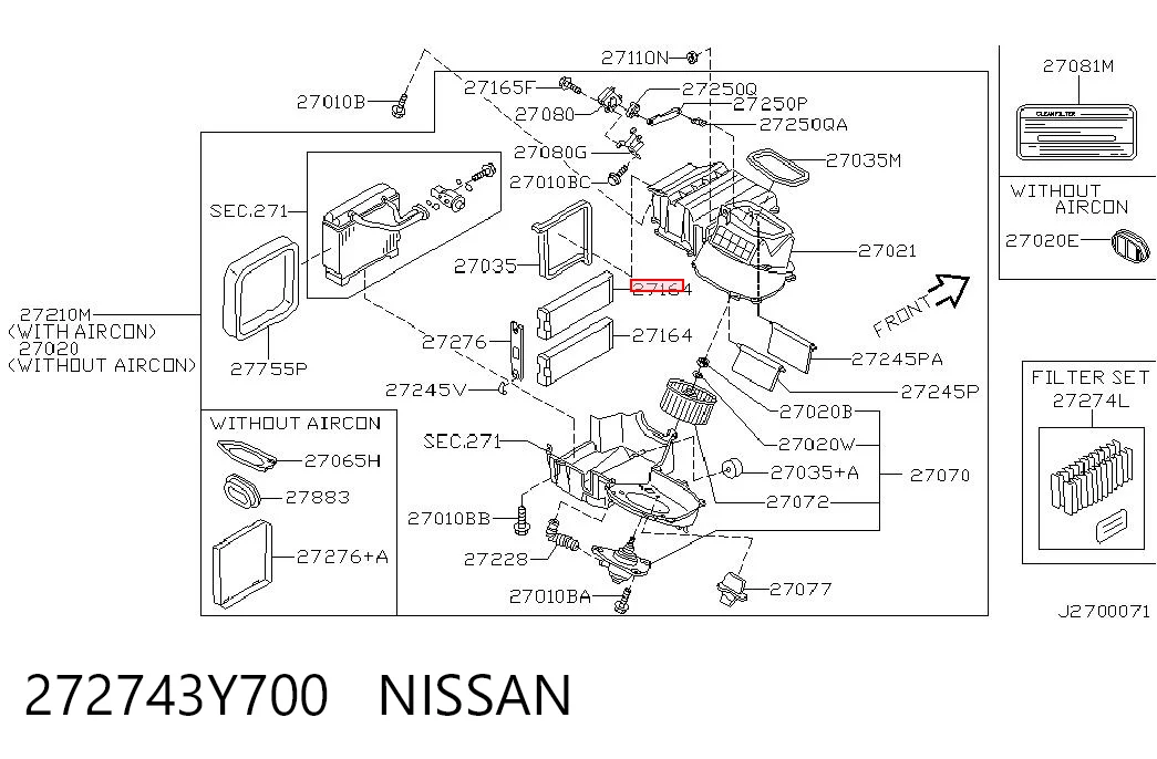 272743Y700 Nissan/Infiniti Filtro antipolen