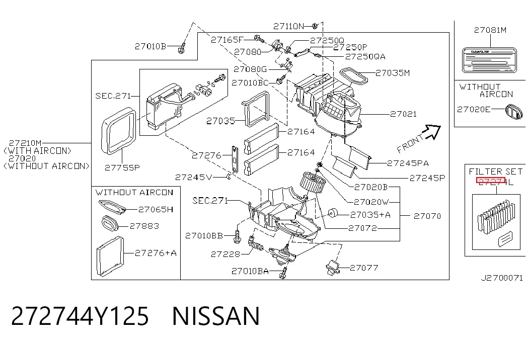 272744Y125 Nissan/Infiniti Filtro antipolen