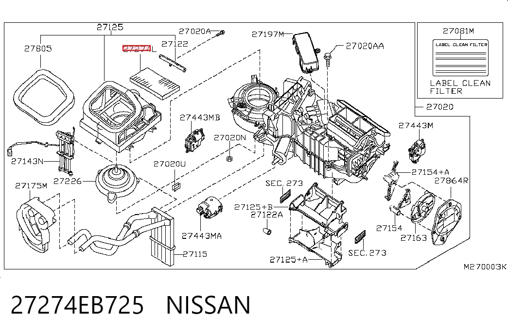 Filtro antipolen para Nissan Pathfinder  R50