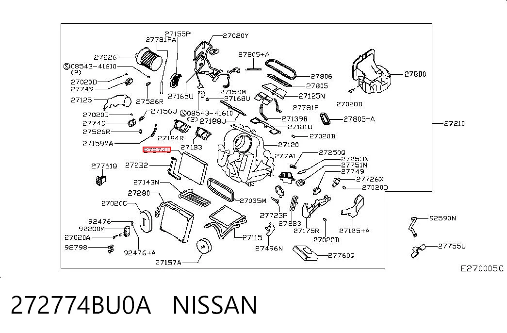 272774BU0A Nissan/Infiniti Filtro antipolen