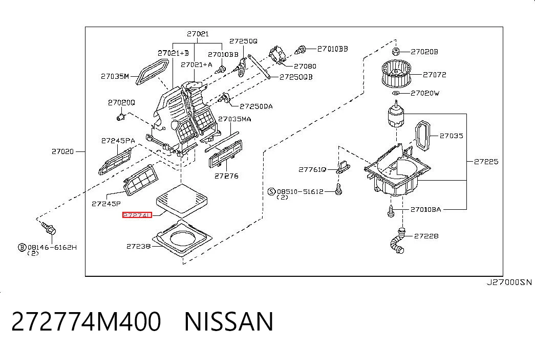 272774M400 Nissan/Infiniti Filtro antipolen