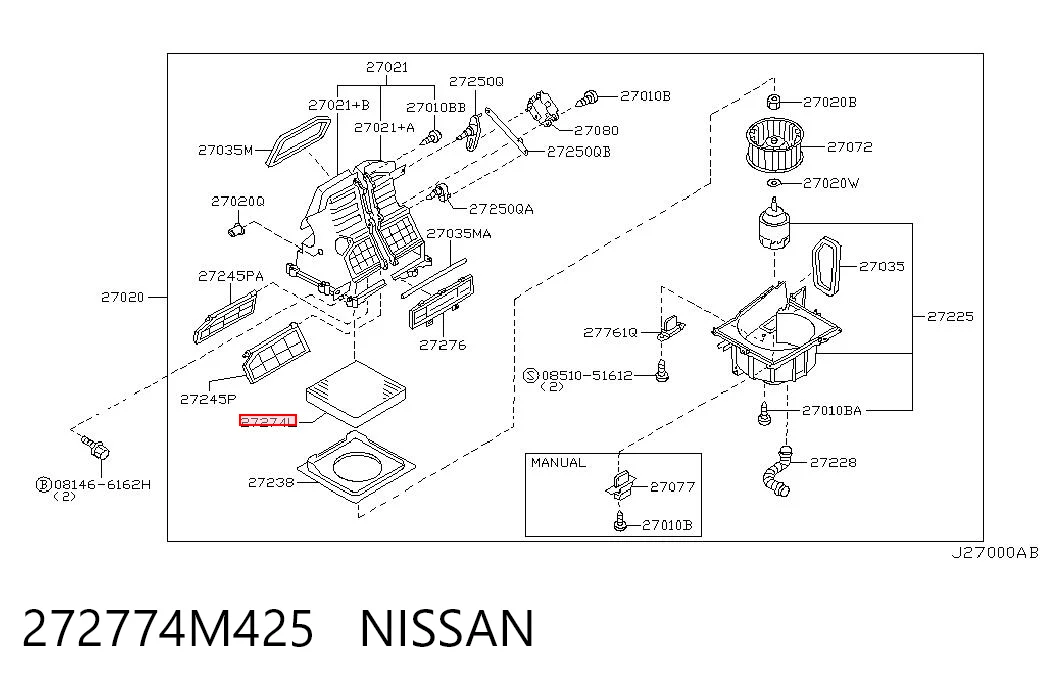 272774M425 Nissan/Infiniti Filtro antipolen