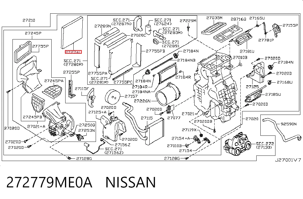 272779ME0A Nissan/Infiniti Filtro antipolen