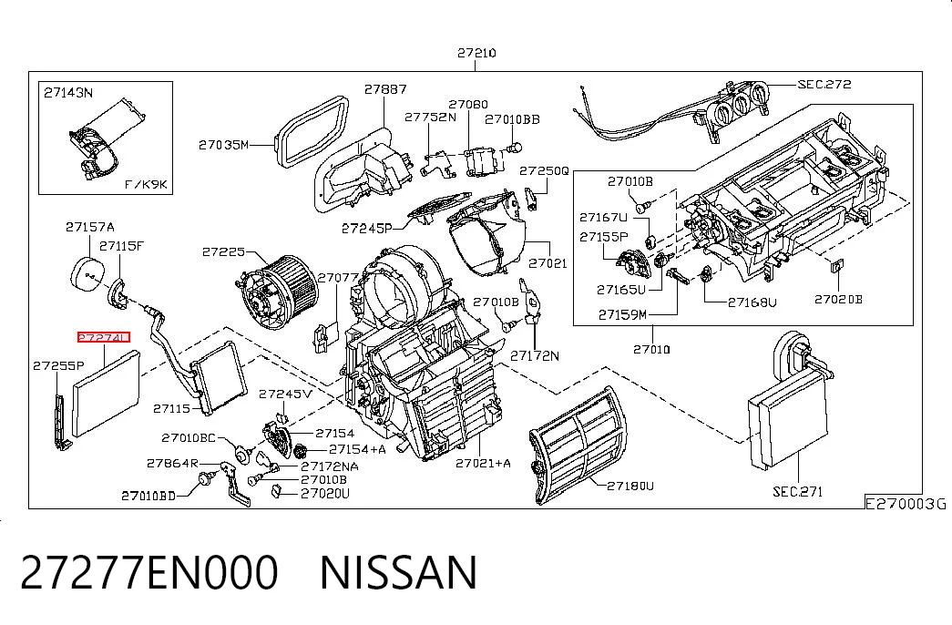 27277EN000 Nissan/Infiniti Filtro antipolen