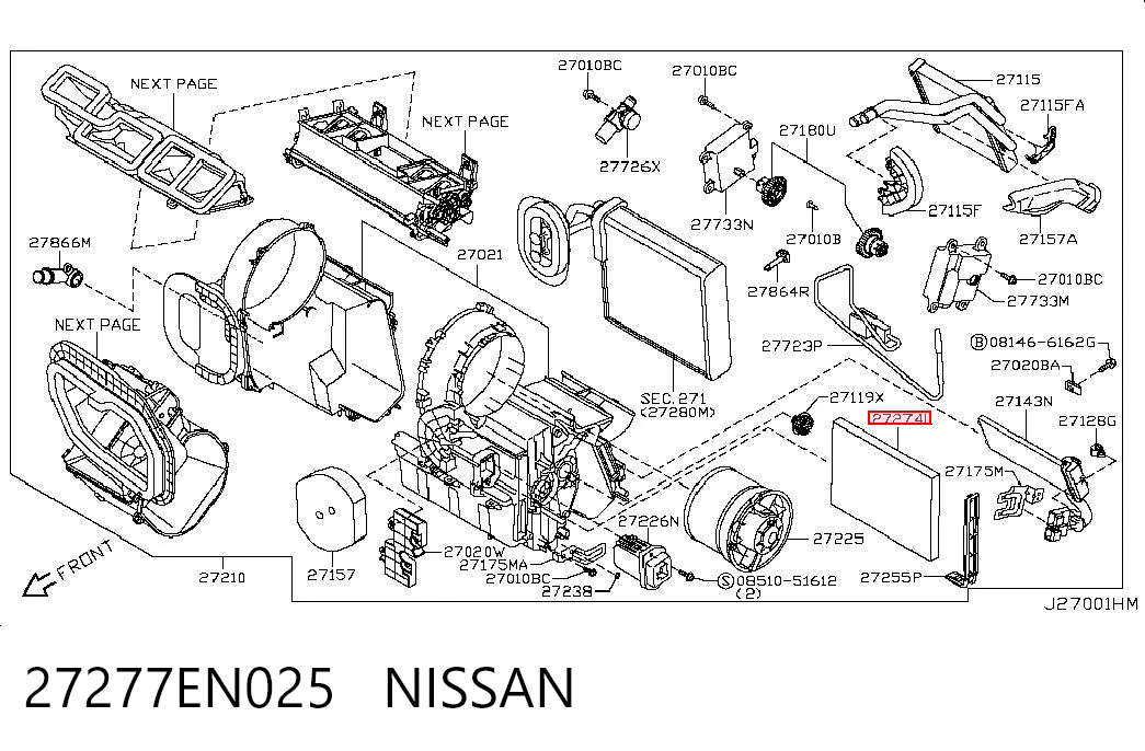 27277EN025 Nissan/Infiniti Filtro antipolen