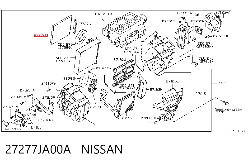 27277JA00A Nissan/Infiniti Filtro antipolen