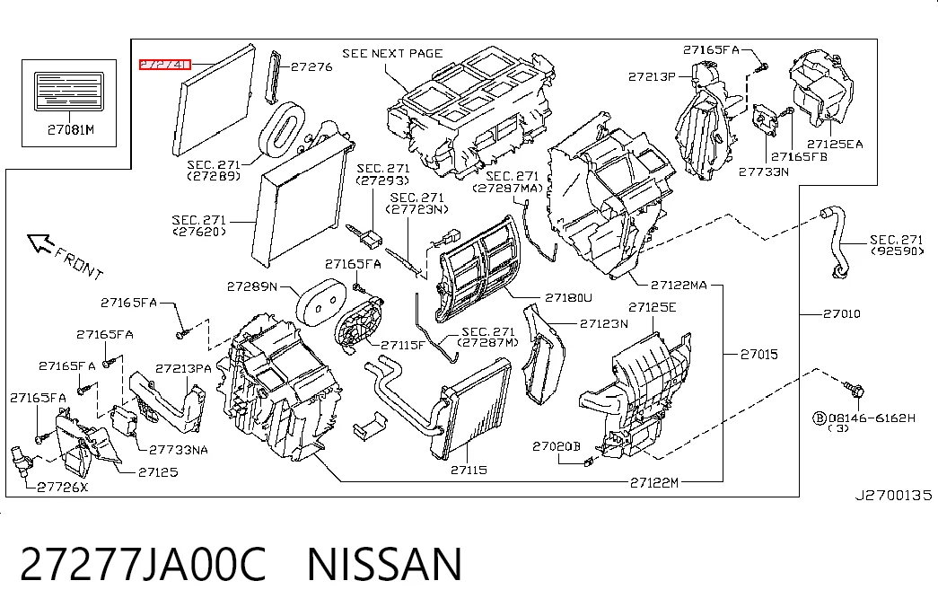 27277JA00C Nissan/Infiniti Filtro antipolen