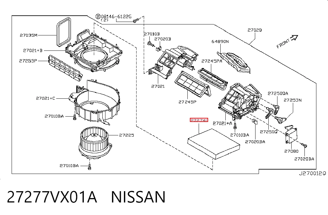 27277VX01A Nissan/Infiniti Filtro antipolen