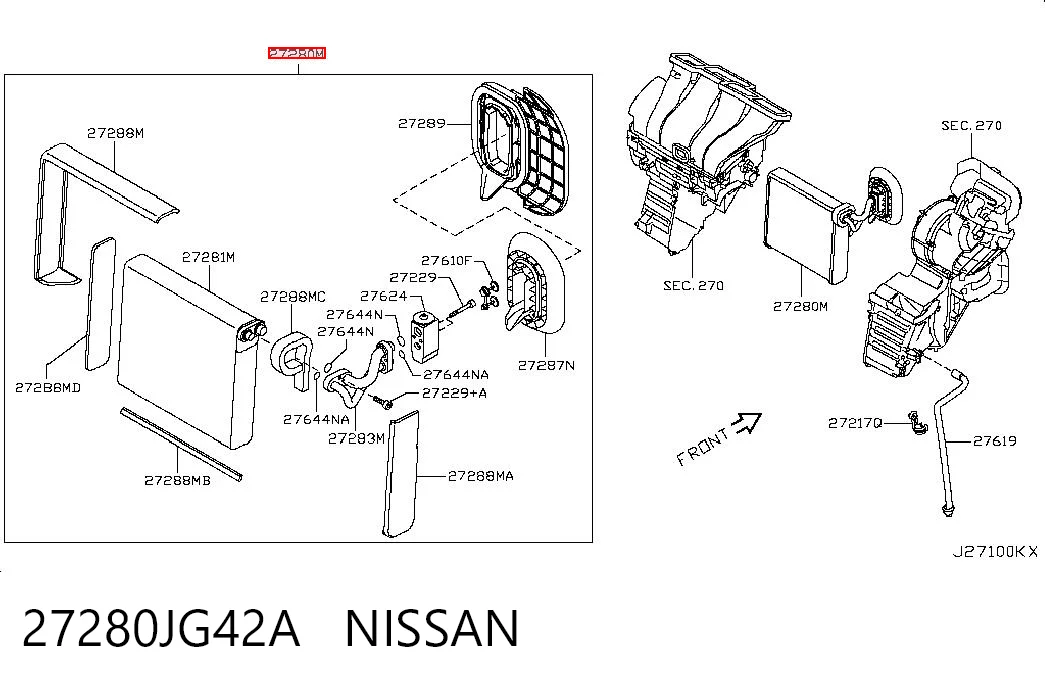 Comprar Evaporador de aire acondicionado Nissan X-Trail T31 a bajo precio