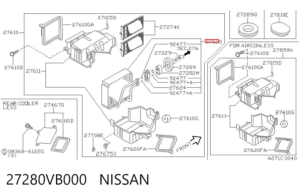 Comprar Evaporador de aire acondicionado Nissan Patrol  Y61 a bajo precio