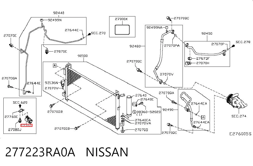 277223RA0A Nissan/Infiniti Sensor de temperatura ambiente