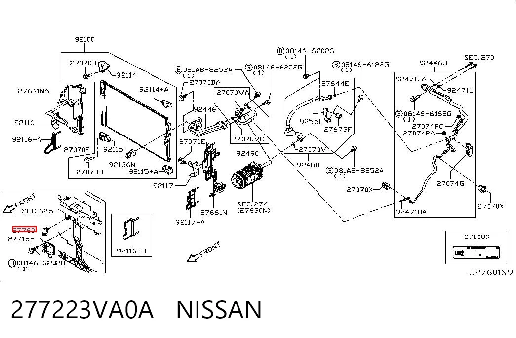277223VA0A Nissan/Infiniti Sensor de temperatura ambiente