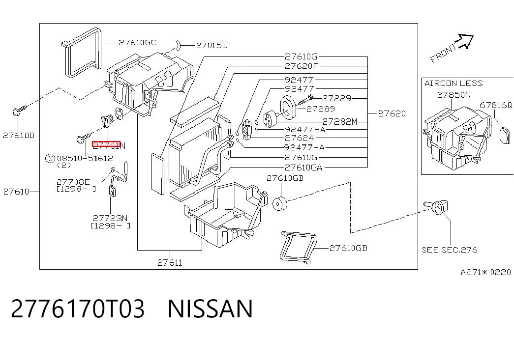 2776170T03 Nissan/Infiniti Resistencia de calefacción