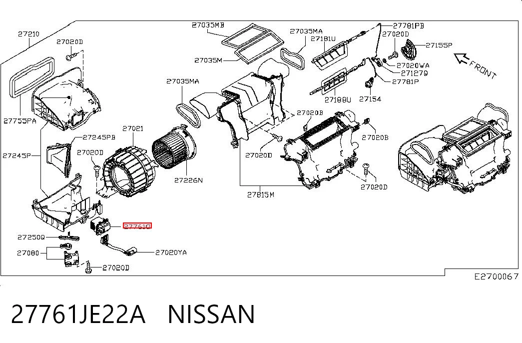 27761JE22A Nissan/Infiniti Resistencia de calefacción