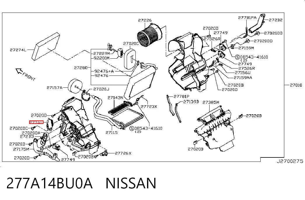 277A14BU0A Nissan/Infiniti Resistencia de calefacción