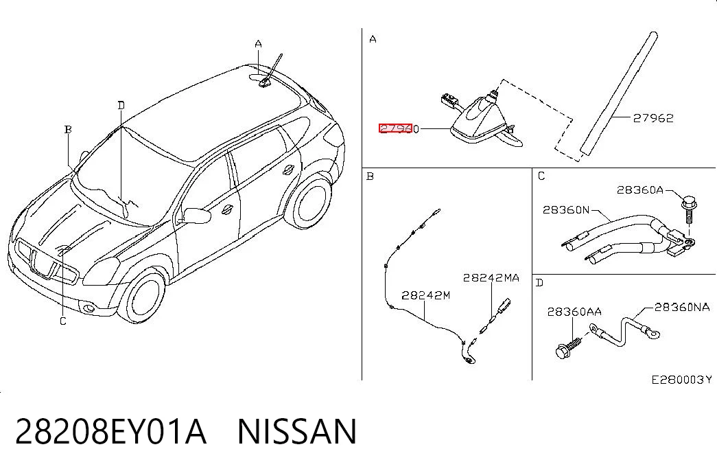 Comprar Antena Nissan Qashqai J10 a bajo precio