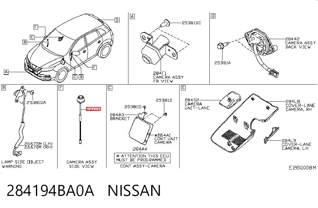 284194BA0A Nissan/Infiniti Cámara del sistema de visión