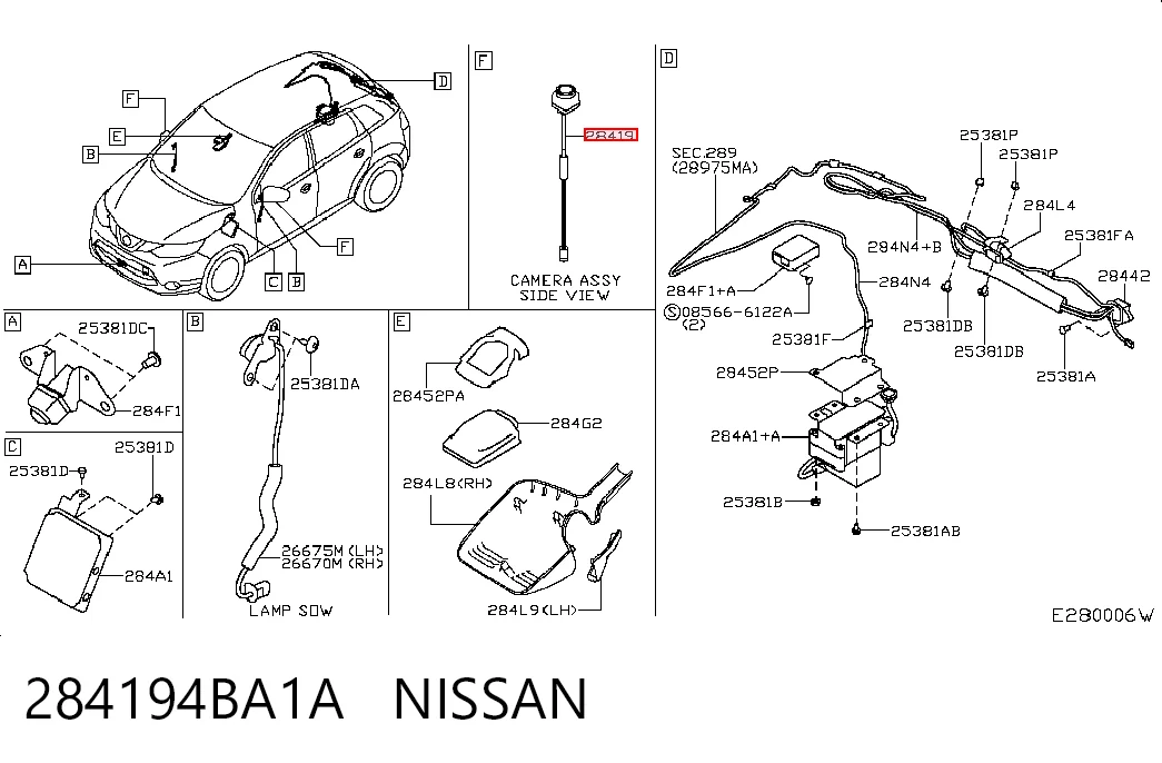 284194BA1A Nissan/Infiniti Cámara del sistema de visión
