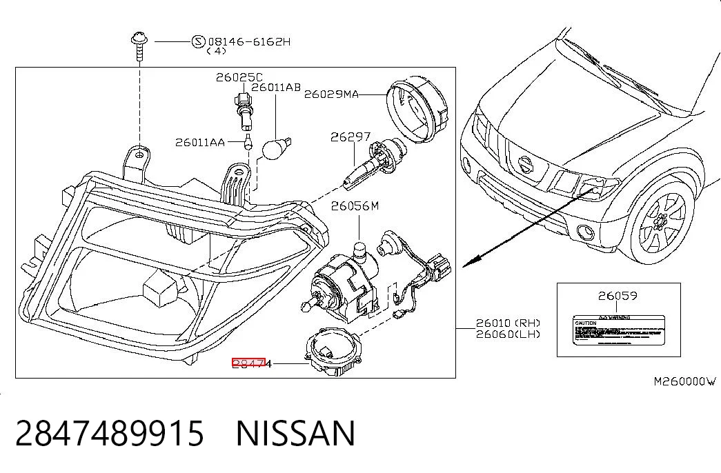 2847489915 Nissan/Infiniti Unidad de control de xenón