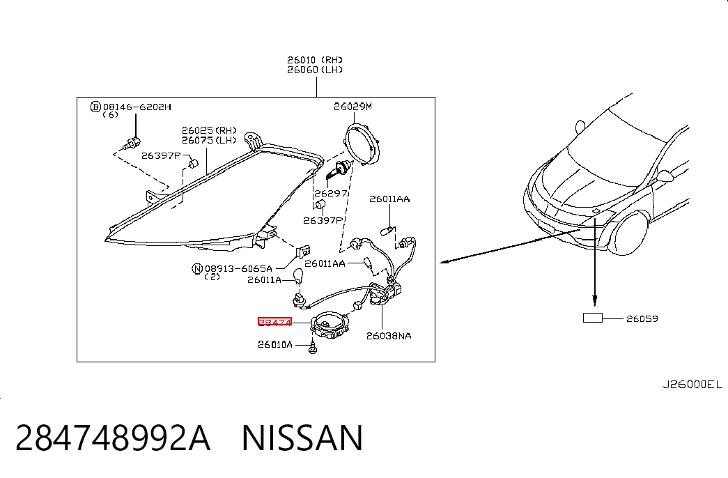 284748992A Nissan/Infiniti Unidad de control de xenón