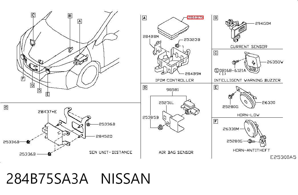 Caja de fusibles NISSAN 284B75SA3A