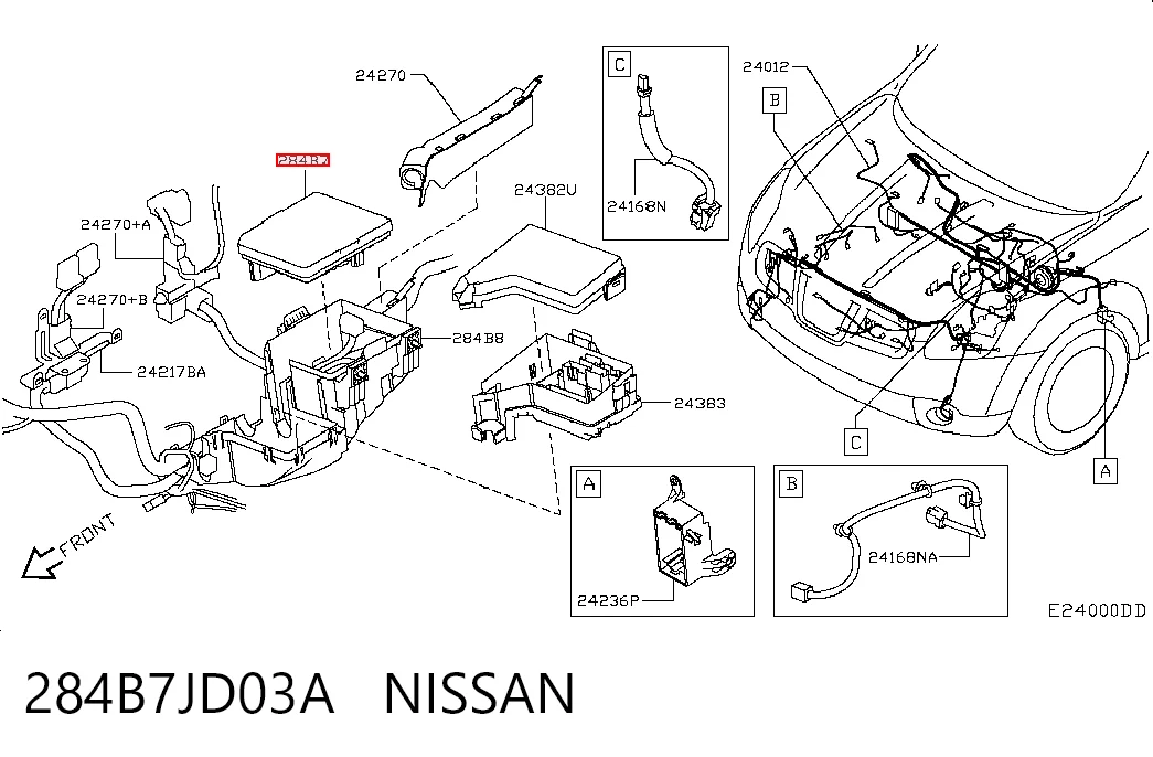 Caja de relés y fusibles para Nissan Qashqai +2 I J10