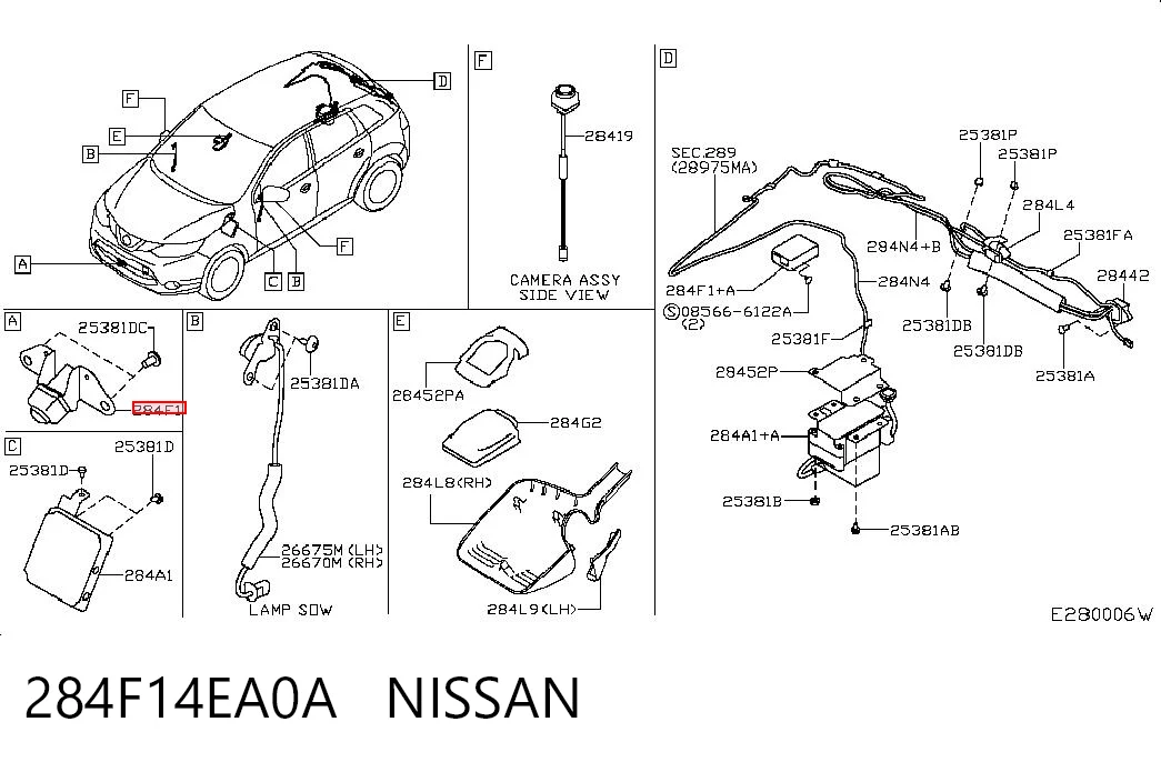 284F14EA0A Nissan/Infiniti Cámara del sistema de visión