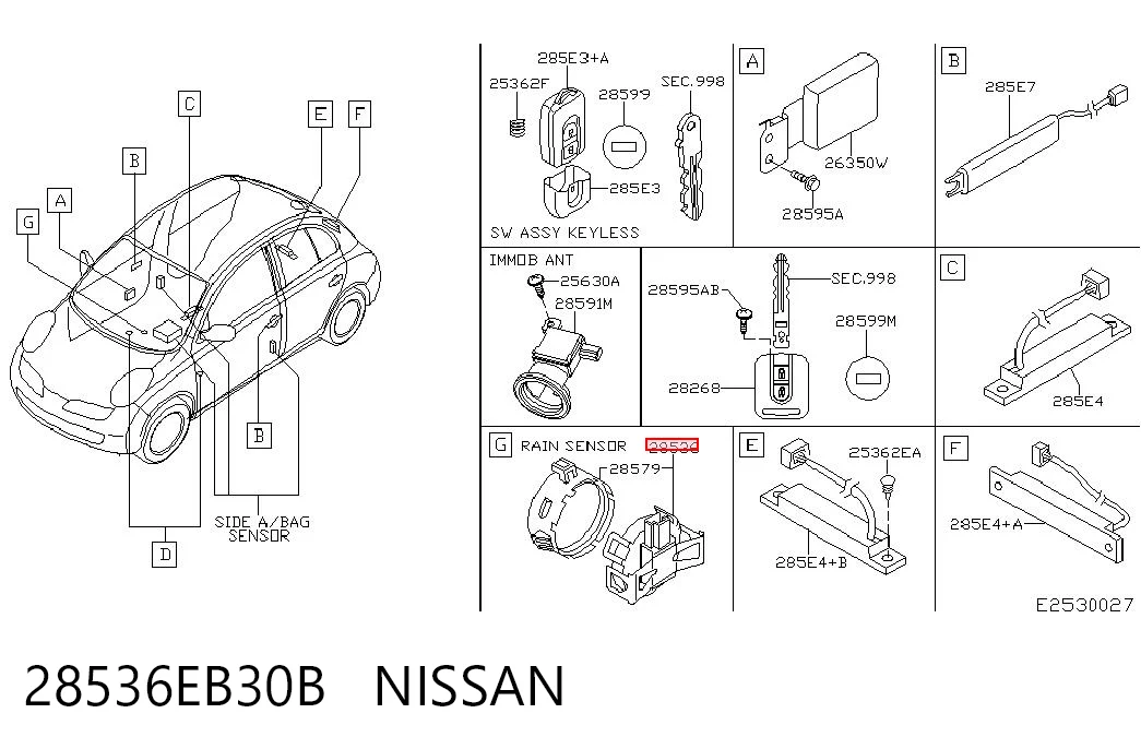 Sensor de lluvia Nissan Qashqai I SUV (J10) (2006 - 2013) precio, desde 39,20 EUR