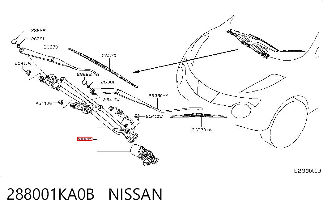 Varillaje de limpiaparabrisas para Nissan JUKE JPN F15