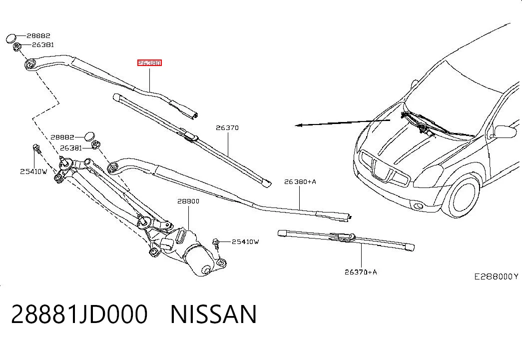 Comprar Brazo del limpiaparabrisas Nissan Qashqai  J10 a bajo precio