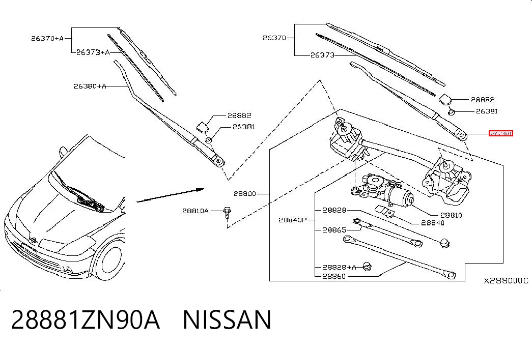 Comprar Brazo del limpiaparabrisas Nissan Tiida  C11X a bajo precio