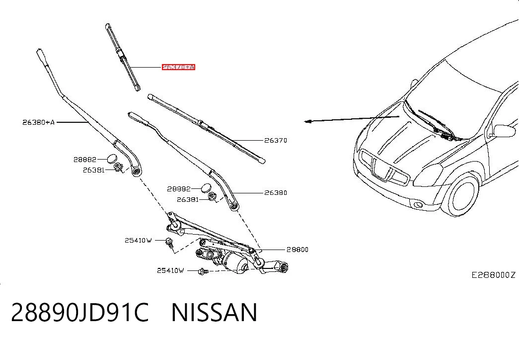 Limpiaparabrisas delantera copiloto Nissan Tiida  (C11X)