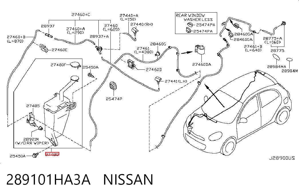 Comprar Depósito de líquido limpiaparabrisas Nissan Micra  K14 a bajo precio