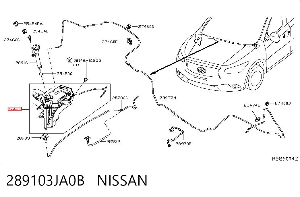 289103JA0B Nissan/Infiniti Botella limpiaparabrisas