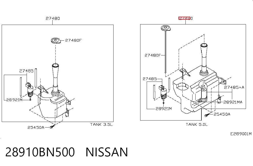 28910BN500 Nissan/Infiniti
