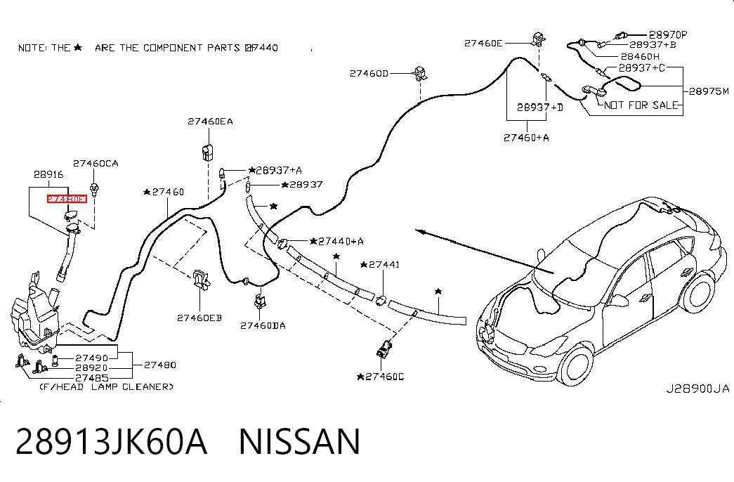 28913JK60A Nissan/Infiniti Botella limpiaparabrisas