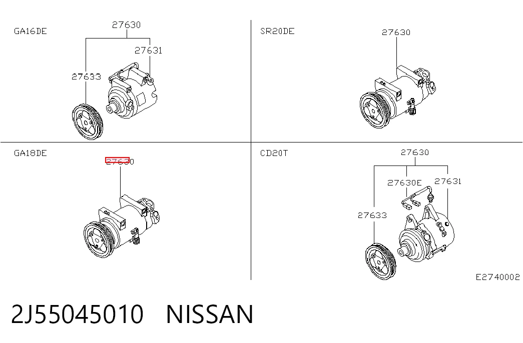  Compresor de aire acondicionado Nissan Primera 
