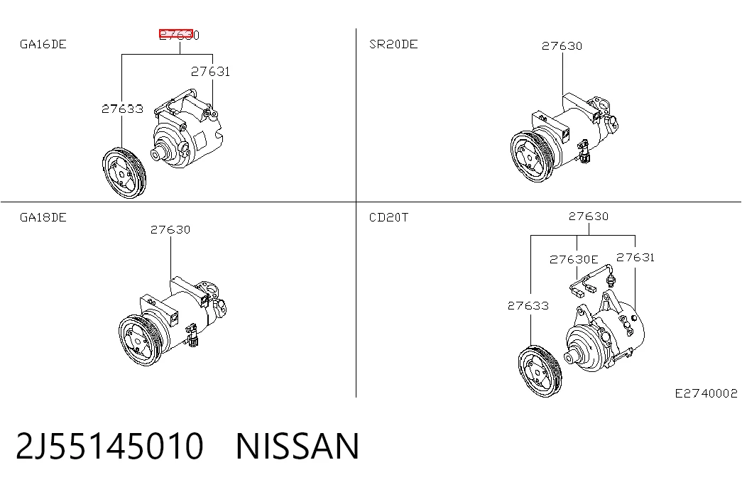 Compresor de ac Nissan Primera 