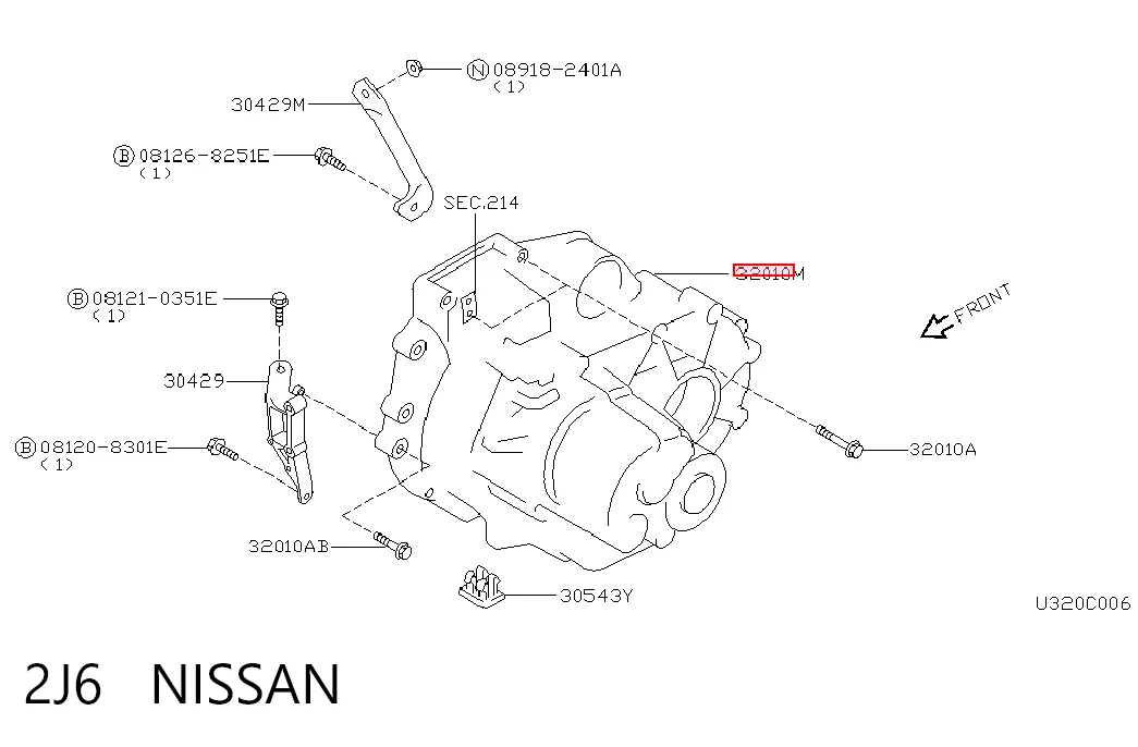 2J6 Nissan/Infiniti Transimisión manual