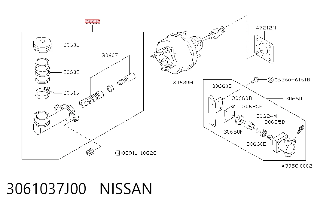 Cilindro maestro de clutch Nissan Patrol  (1987-1997)