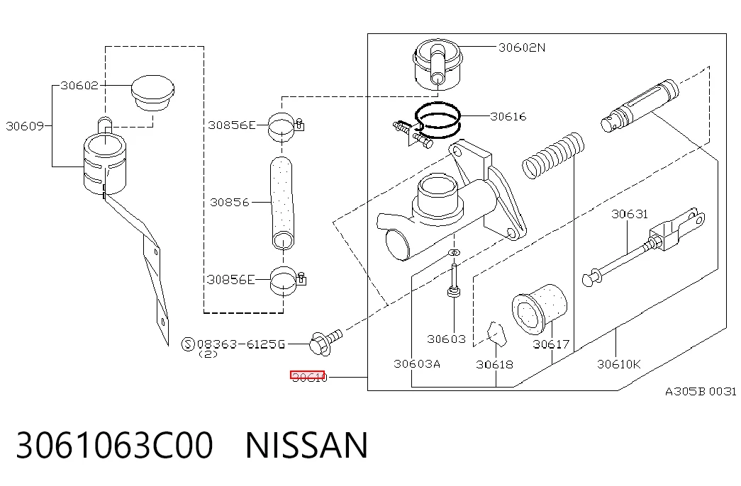  Cilindro maestro de embrague Nissan Sunny 2