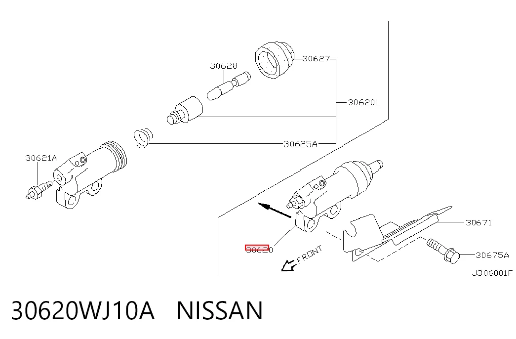 Cilindro receptor de embrague para Nissan Patrol  Y61