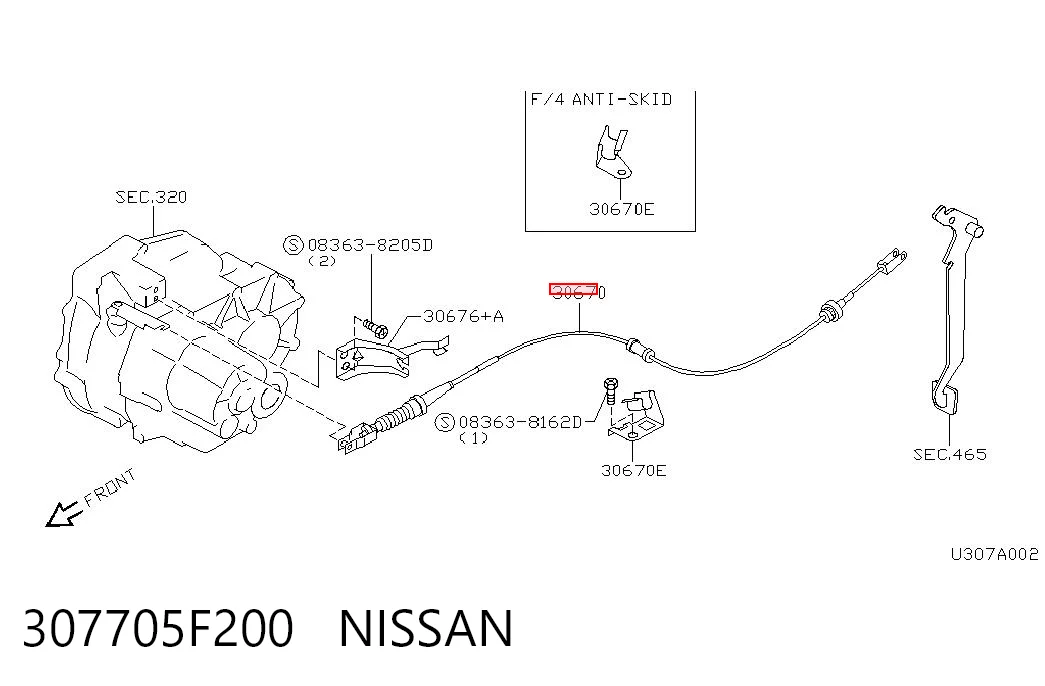 Cable de accionamiento del embrague Nissan Micra  (1992-2003)