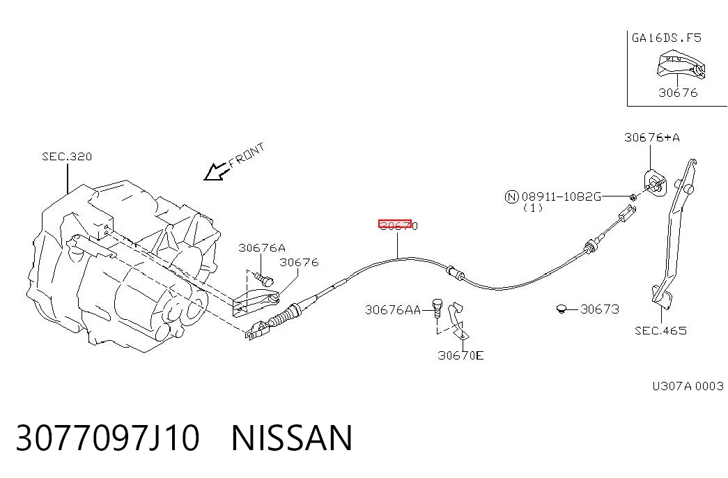 Cable embrague Nissan Primera  (P10)