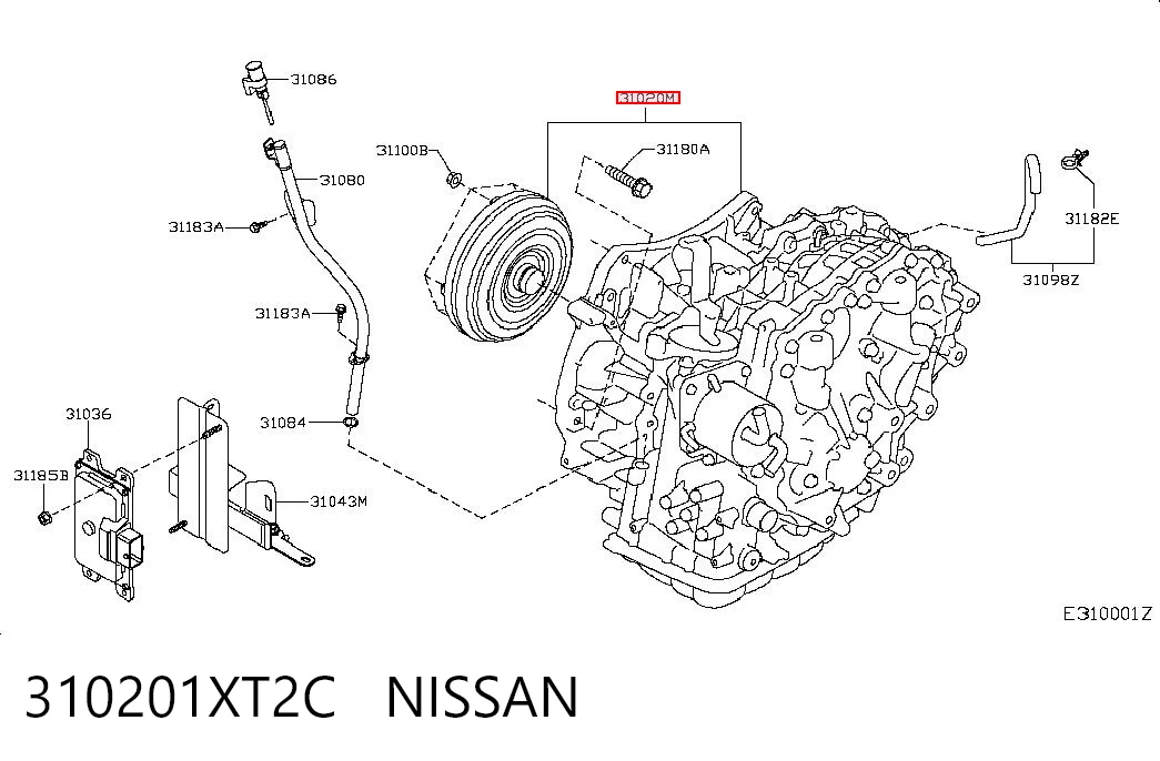 Transmisión automática ensamblada NISSAN 310201XT2C